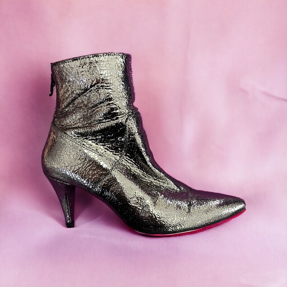Free People “Willa” Point Toe Crackle Ankle Boot - Picture 3 of 5